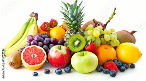 A variety of fruits are arranged in a visually appealing way.