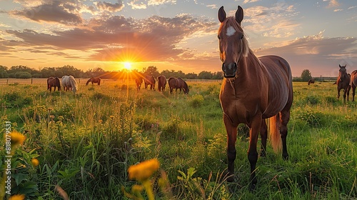 A herd of horses grazing in a wide-open pasture.