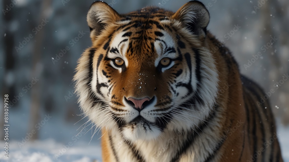 Obraz premium Tigers' Regal Presence in the Snow