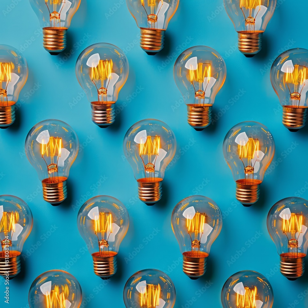 A row of light bulbs are lit up and arranged in a pattern A row of light bulbs are lit up and arranged in a pattern