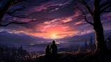 Lifestyle Concept, A couple sharing a romantic moment under a starry sky in a remote location. surrealistic Illustration image,