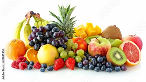 An assortment of fruits.