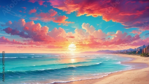sunset on the beach © Haseeb