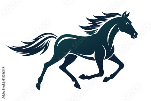 Drawing the silhouette of running horse vector