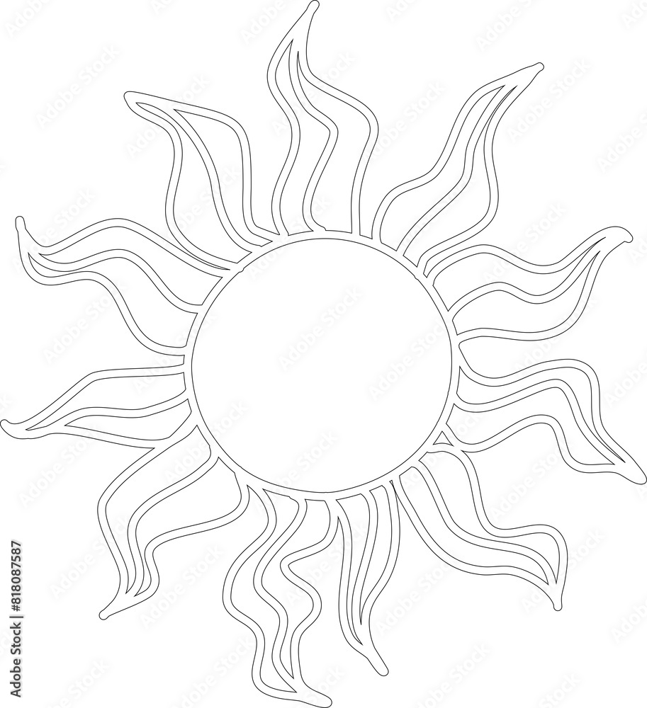 Hand drawn summer sun icon, sunshine Hand drawn summer sun icon, sunshine