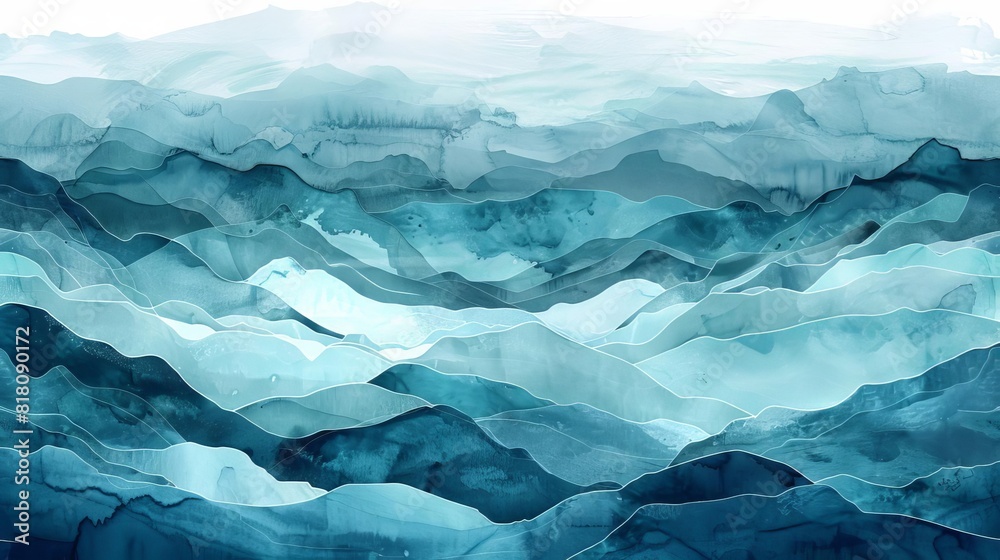 mesmerizing abstract ocean waves in shades of blue and teal watercolor texture illustration mesmerizing abstract ocean waves in shades of blue and teal watercolor texture illustration