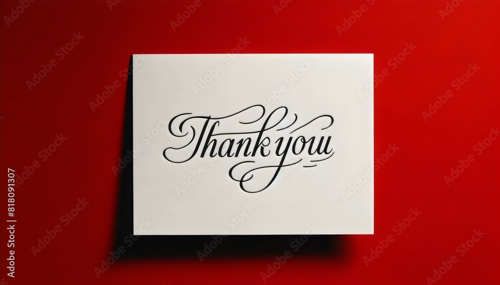 Elegant Thank You Card on Red Background Elegant Thank You Card on Red Background