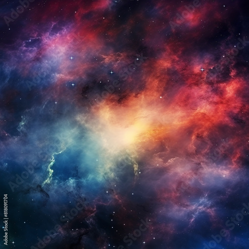 Abstract and Colorful space galaxy cloud nebula background wallpaper generative AI