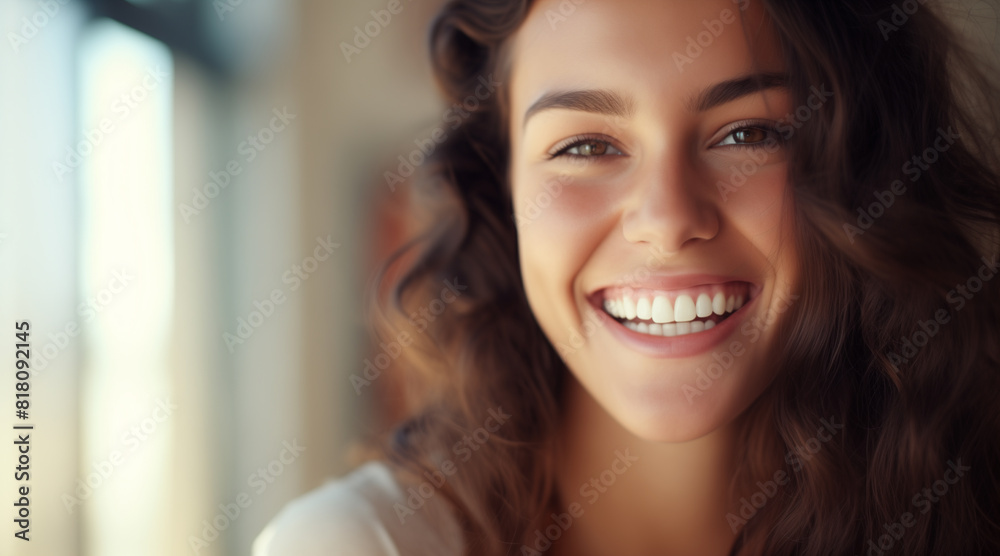 Big bright white smile headshot with a beautiful brunette woman sincere happy cheerful positive expression Big bright white smile headshot with a beautiful brunette woman sincere happy cheerful positive expression
