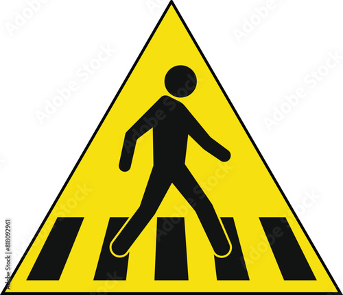 pedestrian crossing road sign vector