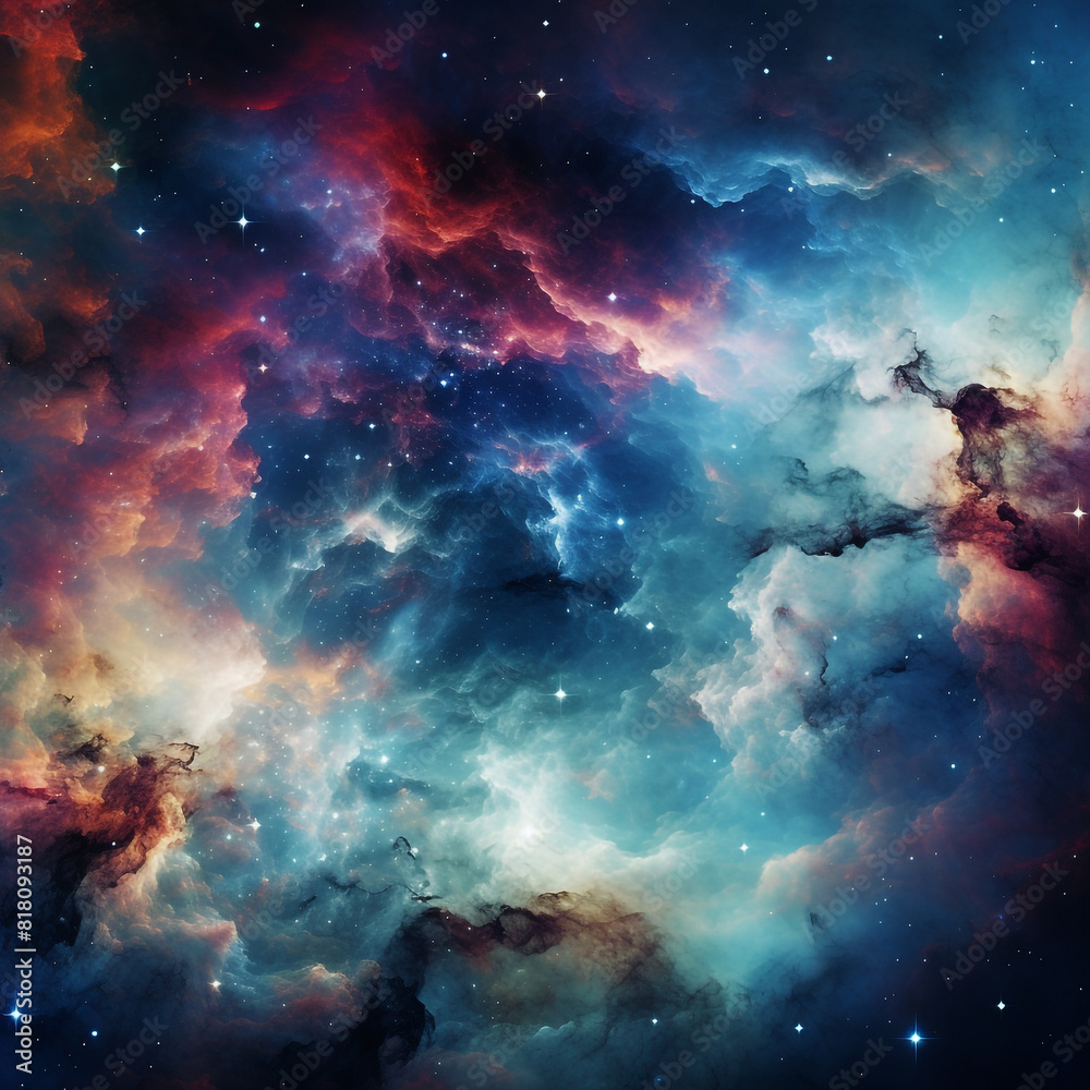 Fototapeta premium Abstract and Colorful space galaxy cloud nebula background wallpaper generative AI