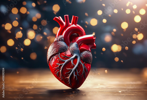 Human heart with 3d rendering 3d illustration
