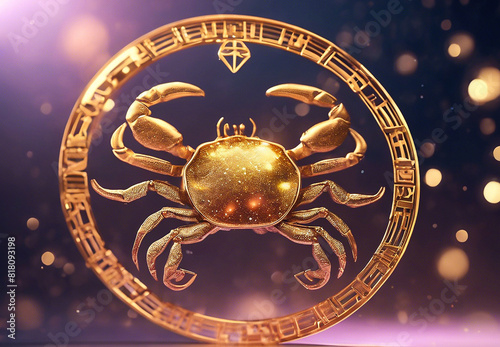 The 3d symbol of the zodiac sign Cancer. Beautiful, decorative zodiac sign