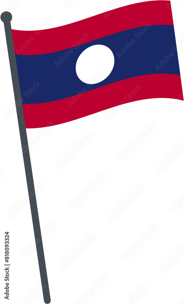 laos flag waving on pole. national flag pole transparent. laos flag waving on pole. national flag pole transparent.