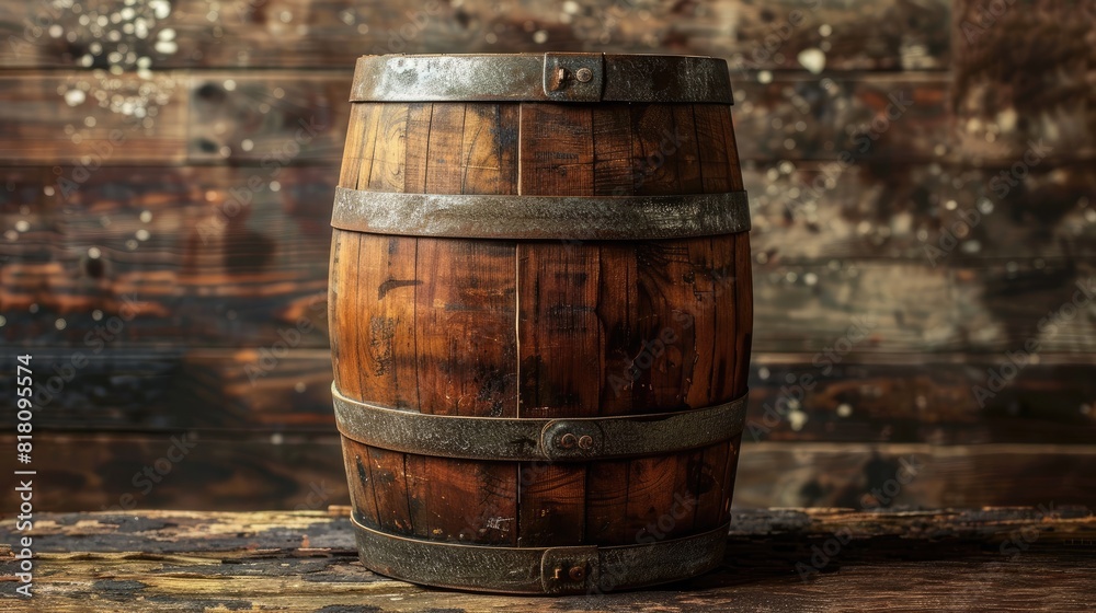 Wooden barrel background. Generative AI Wooden barrel background. Generative AI
