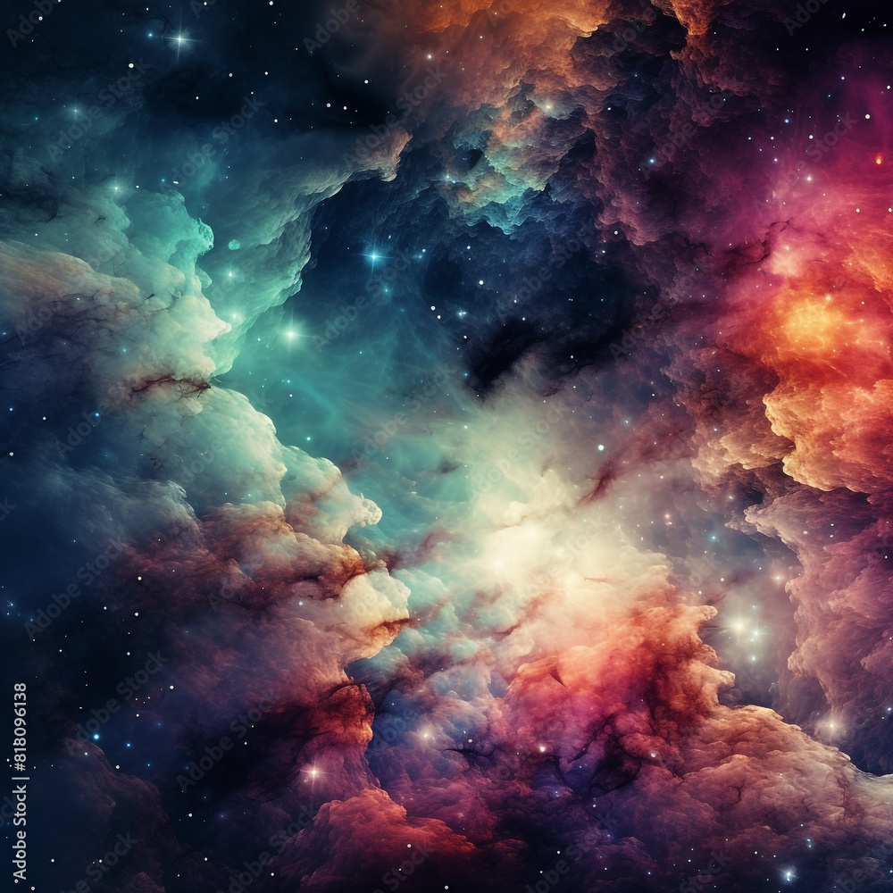 Fototapeta premium Abstract and Colorful space galaxy cloud nebula background wallpaper generative AI