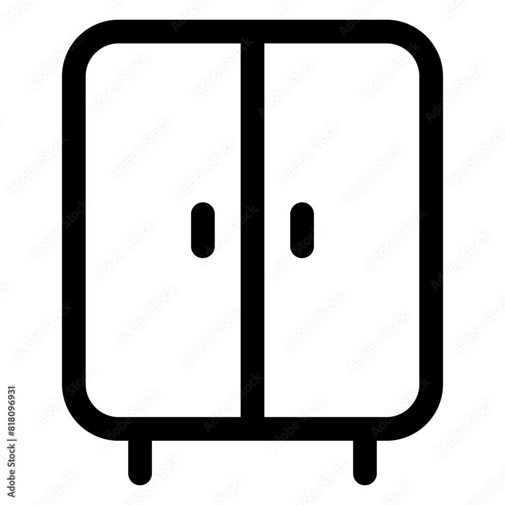 cupboard line icon isolated on white background cupboard line icon isolated on white background