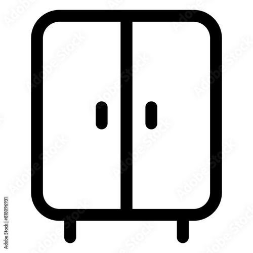 cupboard line icon isolated on white background