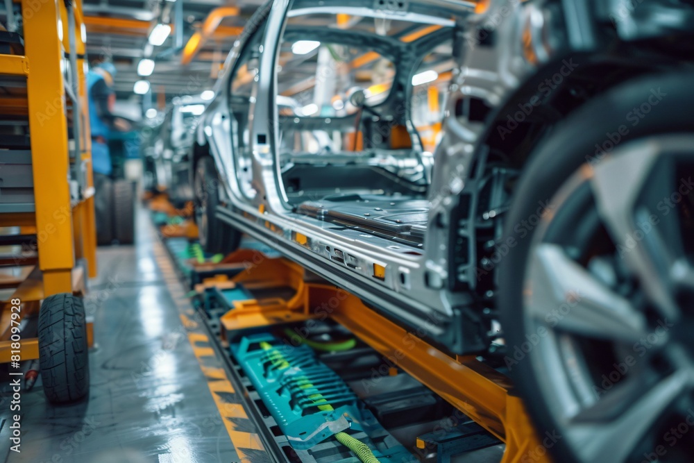 Fototapeta premium Car repairman repairs cars