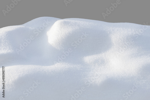 Sparkling snow snowdrifts close-up, perfect as a winter season grey background texture