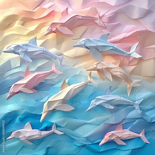 Ride the waves of your dreams with our AI-powered origami dolphins! photo