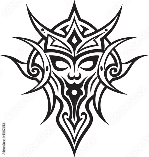tribal tattoo design illustration isolated on white background