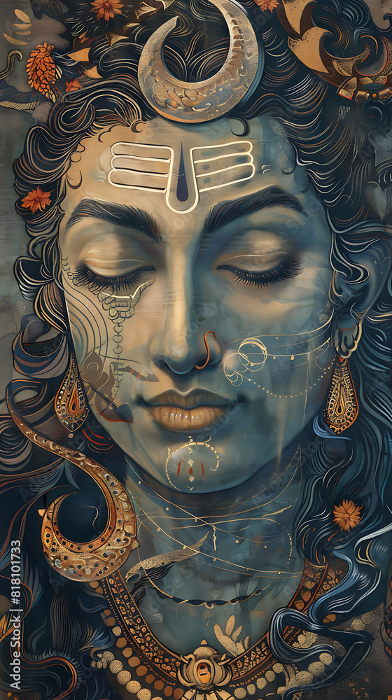 Image of Lord Shiva, god of abundance. and protects the worshiper from illness Image of Lord Shiva, god of abundance. and protects the worshiper from illness