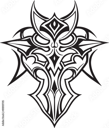 tribal tattoo design illustration isolated on white background