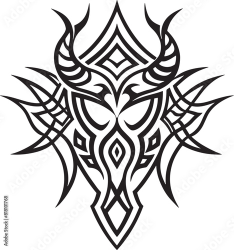 tribal tattoo design illustration isolated on white background