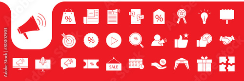 sale promotion flat icon set collection vector design