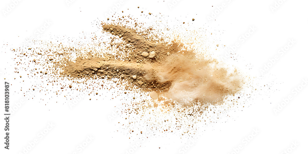 Top view sand splash isolated on white Top view sand splash isolated on white