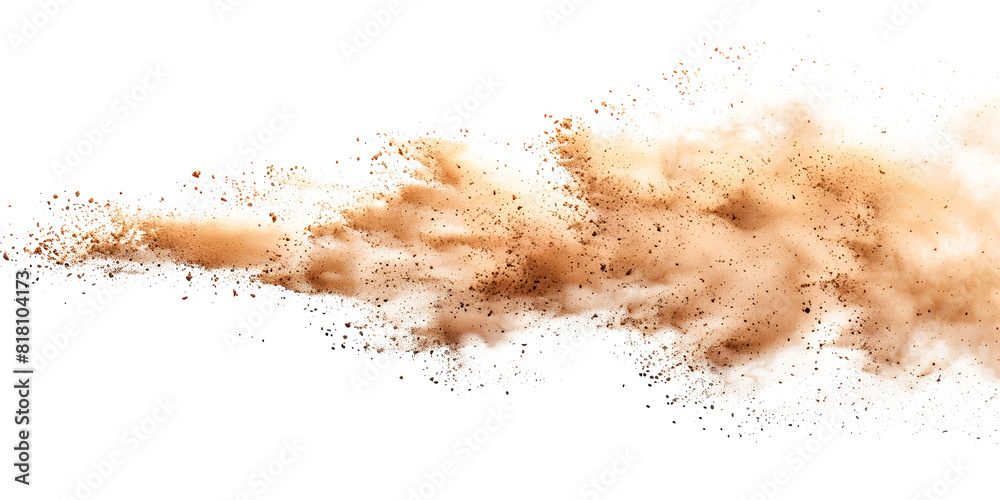 Soil splash isolated on white Soil splash isolated on white