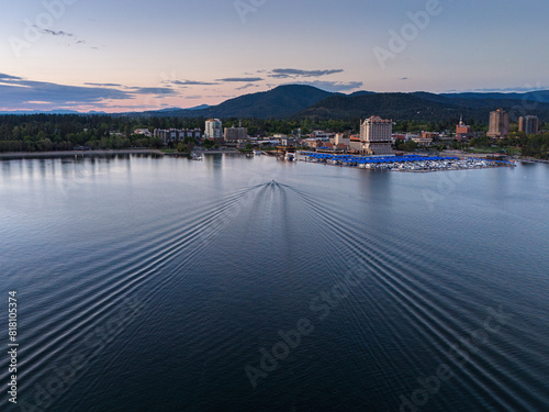 Fototapeta Naklejka Na Ścianę i Meble -  Coeur d'Alene aerial view lake idaho