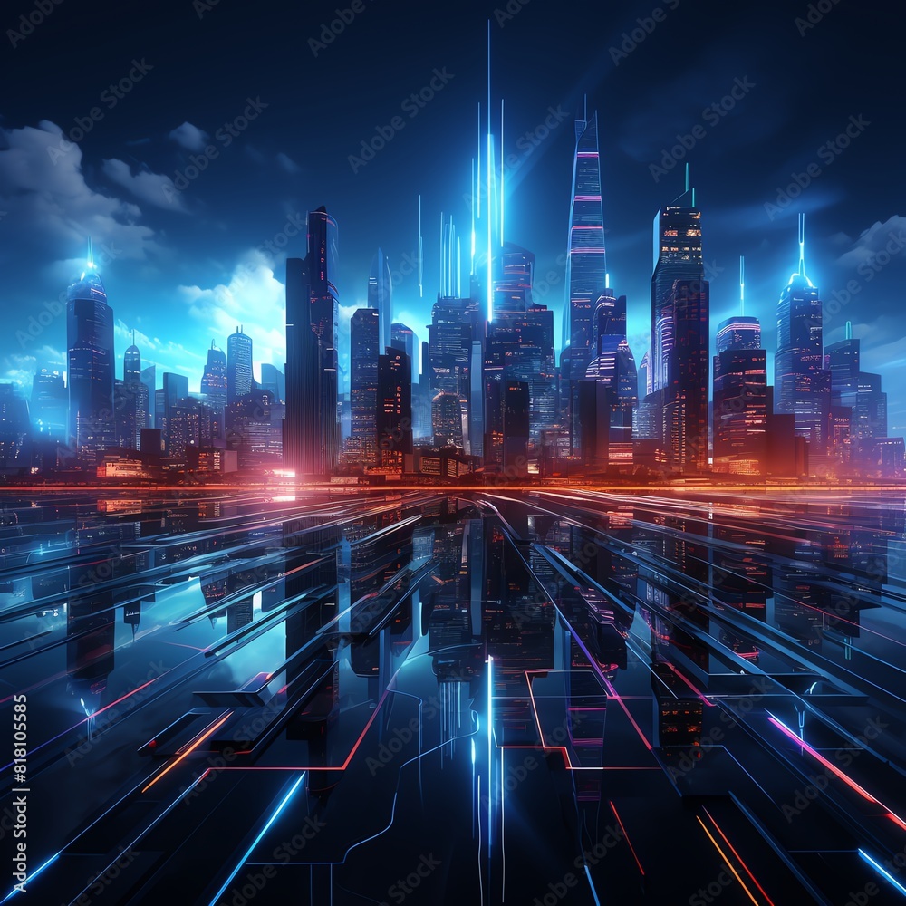 View a create of realistic image of the futuristic city. View a create of realistic image of the futuristic city.