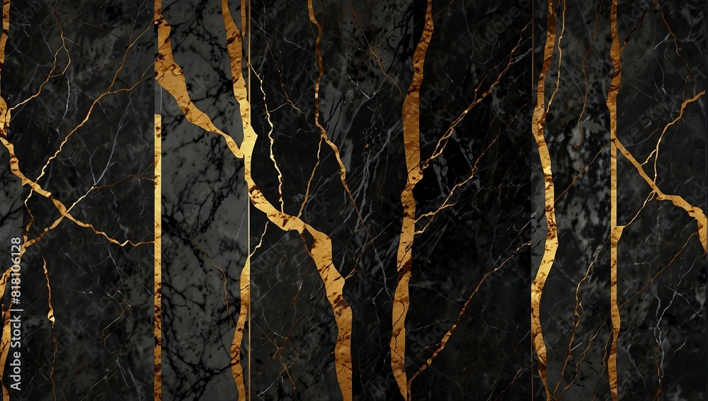 Chic marble design backgrounds with intricate gold detailing on a contrasting grey and black surface. Chic marble design backgrounds with intricate gold detailing on a contrasting grey and black surface.