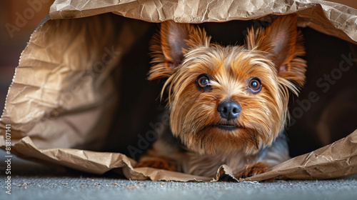 yorkshire terrier in the hood