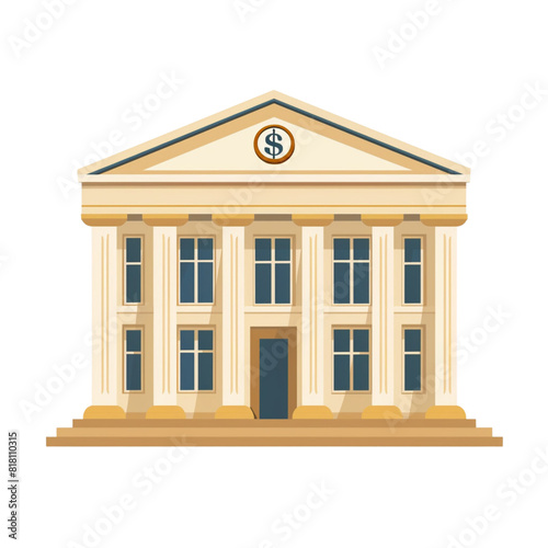 Flat vector of bank isolated on white background
