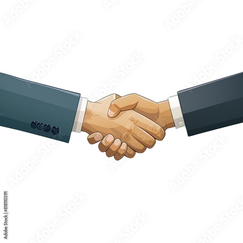 business handshake isolated on white background