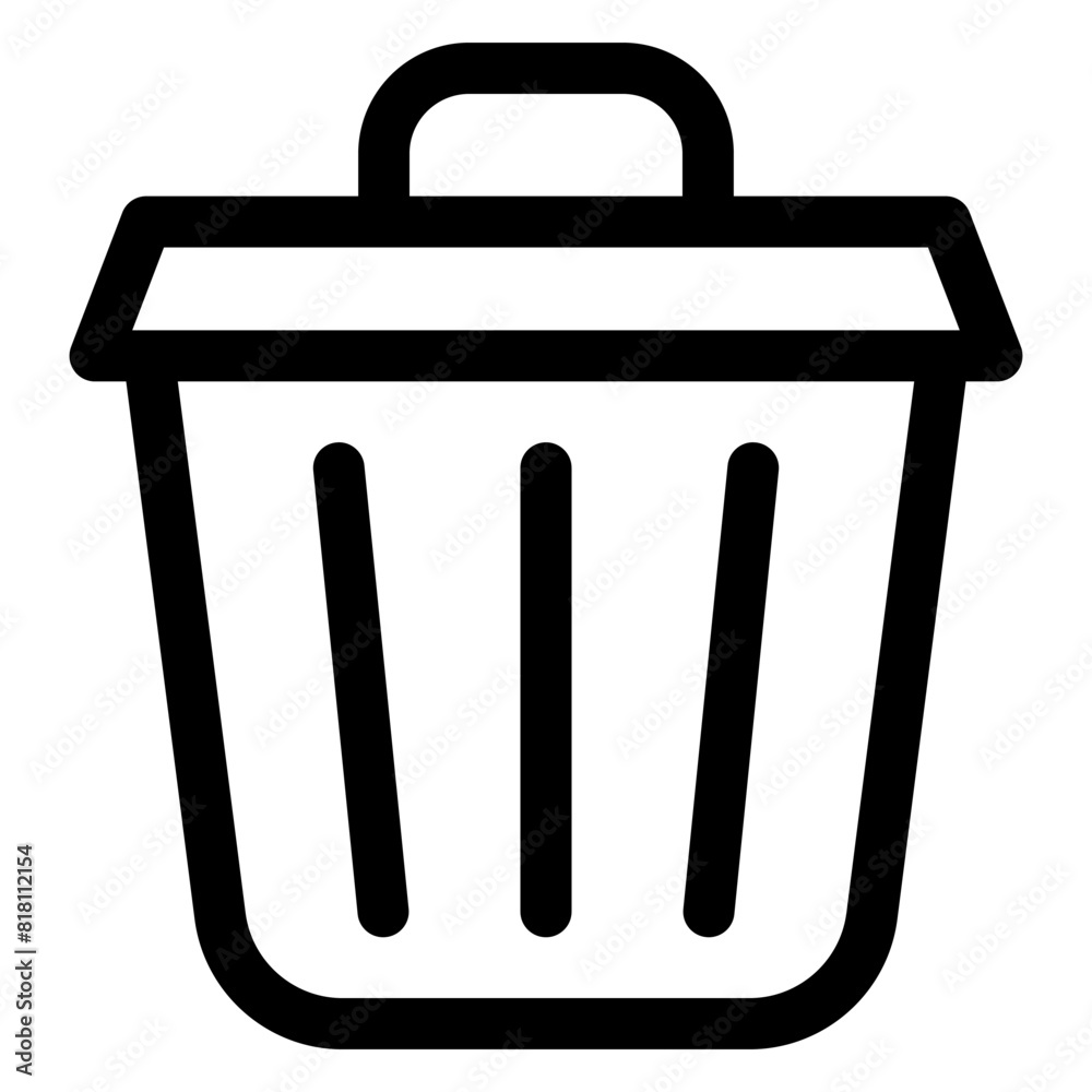 trash line icon isolated on white background trash line icon isolated on white background