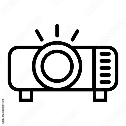 Projector Vector Line Icon Design
