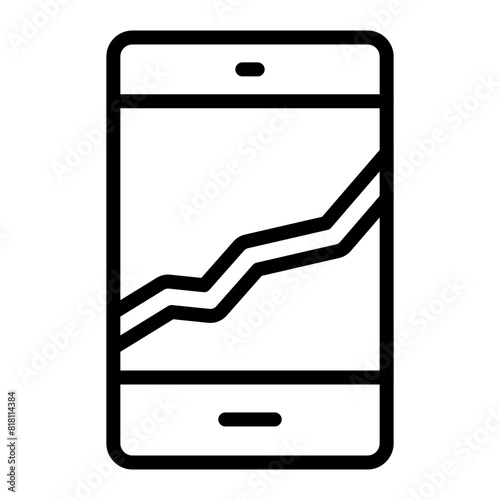 Broken Phone Vector Line Icon Design