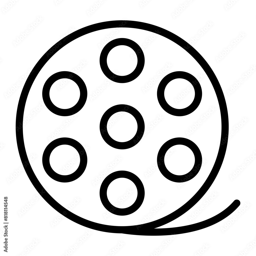 Film Reel Vector Line Icon Design Film Reel Vector Line Icon Design