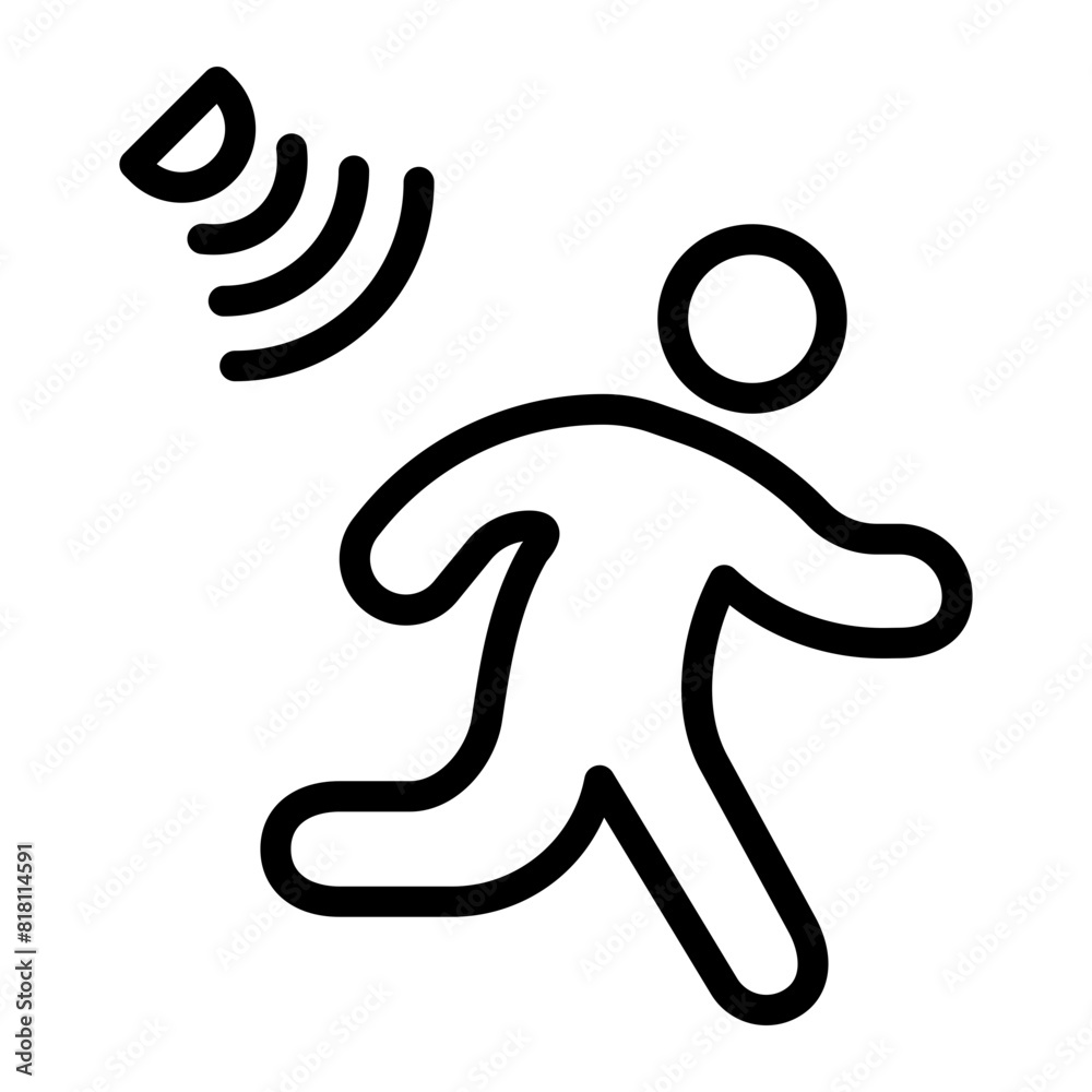 Motion Sensor Vector Line Icon Design Motion Sensor Vector Line Icon Design