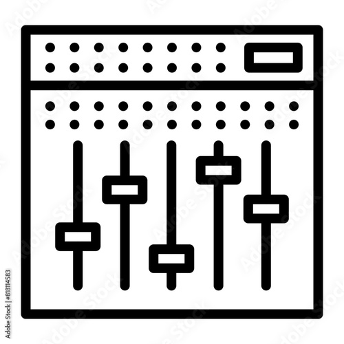 Audio Mixing Vector Line Icon Design