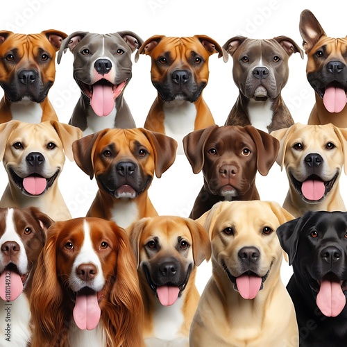 Many dogs with their tongue out image realistic harmony used for printing realistic.