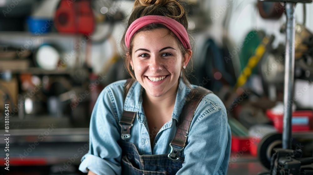 smiling young female mechanic at work women in nontraditional careers digital art smiling young female mechanic at work women in nontraditional careers digital art