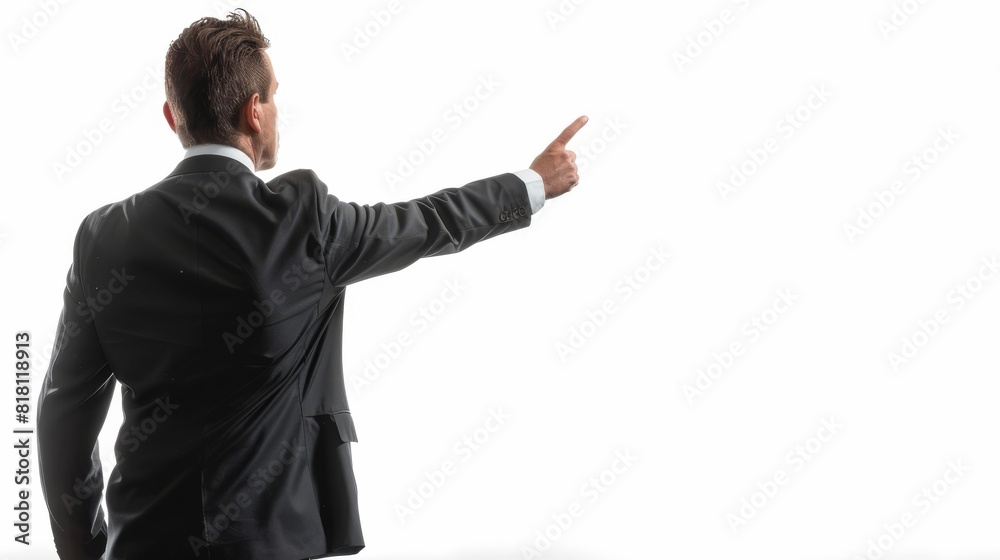 Business leader giving a motivational talk with white background Business leader giving a motivational talk with white background