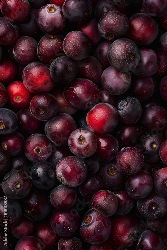 Blackthorn berry texture background, Prunus spinosa fruits pattern, many sloe berries mockup, sloeberry banner