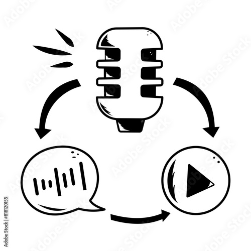 Get this hand drawn icon of mass media 