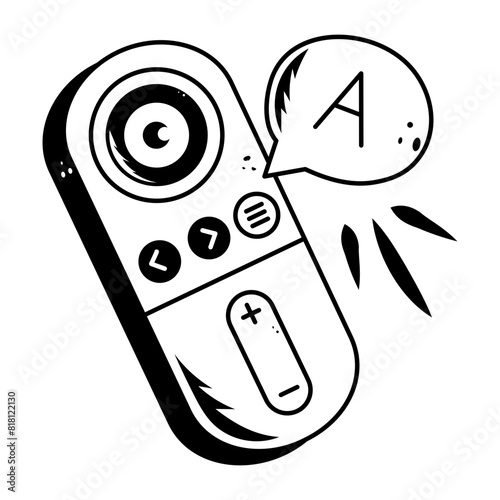 Handy doodle style icon of a portable translator 